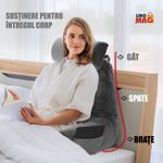 Casa si Gradina - Textile si covoare - Perne si pilote - Perne - Perna pentru Citit cu Cotiere, Suport pentru Cap/Gat Detasabil, Linomag®, 2 x Buzunare Laterale, Gri, 91.5x75cm - Infinity.ro