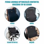 Casa si Gradina - Textile si covoare - Perne si pilote - Perne - Perna lombara completa pentru scaun de birou sau masina, Linomag®, Spuma cu memorie, Negru, 44 x 37 x 12cm - Infinity.ro