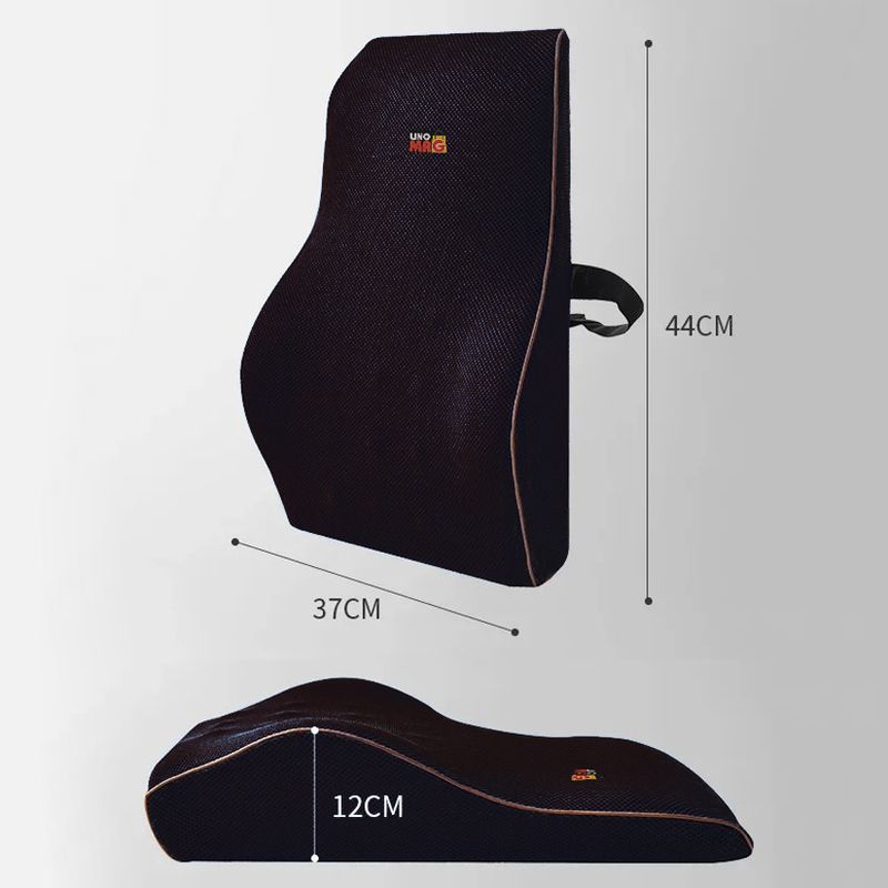 Casa si Gradina - Textile si covoare - Perne si pilote - Perne - Perna lombara completa pentru scaun de birou sau masina, Linomag®, Spuma cu memorie, Negru, 44 x 37 x 12cm - Infinity.ro