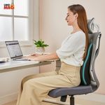 Casa si Gradina - Textile si covoare - Perne si pilote - Perne - Perna lombara completa pentru scaun de birou sau masina, Linomag®, Spuma cu memorie, Negru, 44 x 37 x 12cm - Infinity.ro