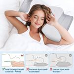 Casa si Gradina - Textile si covoare - Perne si pilote - Perne - Perna Ortopedica Cervicala pentru dormit Linomag®, Spuma cu Memorie, Husa lavabila, Alb/Gri deschis, 62 x 38 x 9-13 cm - Infinity.ro