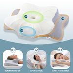 Casa si Gradina - Textile si covoare - Perne si pilote - Perne - Perna Ortopedica Cervicala pentru dormit Linomag®, Spuma cu Memorie, Husa lavabila, Alb/Gri deschis, 62 x 38 x 9-13 cm - Infinity.ro