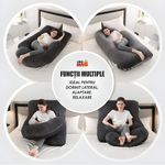Casa si Gradina - Textile si covoare - Perne si pilote - Perne - Perna Gravide si Alaptare 3 in 1 Linomag®, Multifunctionala, Sustinere pentru Burta, Spate, Bebelus, Relaxare, Negru - Infinity.ro