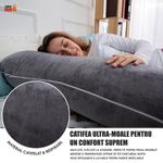 Casa si Gradina - Textile si covoare - Perne si pilote - Perne - Perna Gravide si Alaptare 3 in 1 Linomag®, Multifunctionala, Sustinere  pentru Burta, Spate, Bebelus, Gri - Infinity.ro
