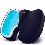 Casa si Gradina - Textile si covoare - Perne si pilote - Perne - Perna Ortopedica Sezut Linomag®, spuma memorie, gel racoritor, suport coccis, husa velur, Bleumarin - Infinity.ro
