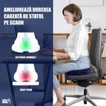 Casa si Gradina - Textile si covoare - Perne si pilote - Perne - Perna Ortopedica Sezut Linomag®, spuma memorie, gel racoritor, suport coccis, husa velur, Bleumarin - Infinity.ro