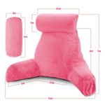 Casa si Gradina - Textile si covoare - Perne si pilote - Perne - Perna pentru Citit cu Cotiere, Suport pentru Cap/Gat Detasabil, Linomag®, 2 x Buzunare Laterale, Roz, 91.5x75cm - Infinity.ro