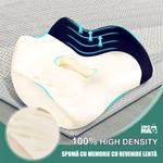 Casa si Gradina - Textile si covoare - Perne si pilote - Perne - Perna Ortopedica sezut Linomag® pentru birou/masina, spuma memorie, suport coccis, Albastru inchis - Infinity.ro