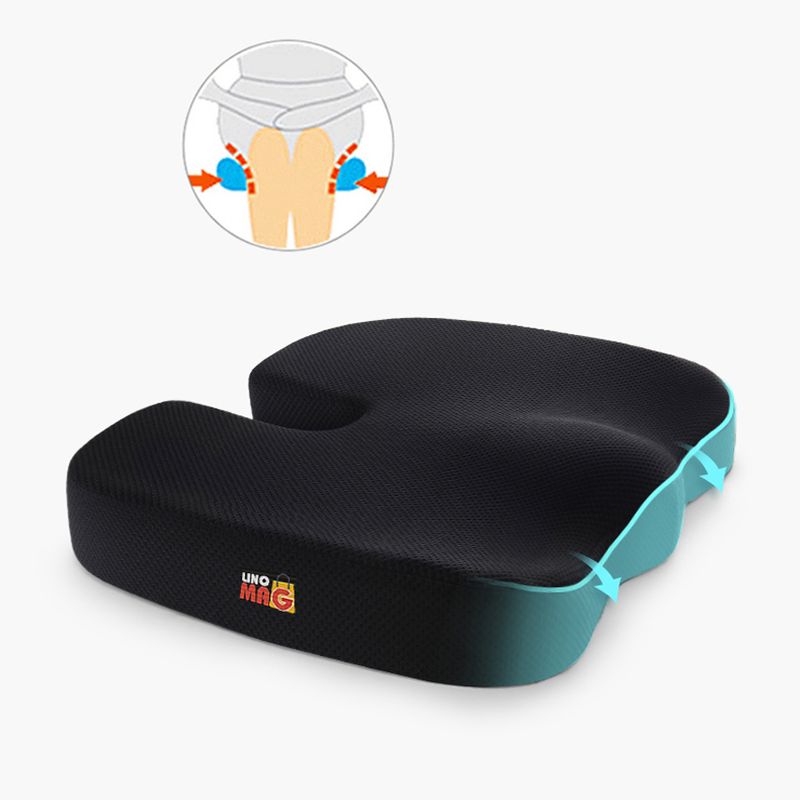 Casa si Gradina - Textile si covoare - Perne si pilote - Perne - Set 2 Perne Ortopedice Linomag®, Perna lombara completa & Perna sezut suport coccis din spuma cu memorie, Negru - Infinity.ro