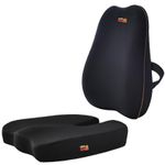 Casa si Gradina - Textile si covoare - Perne si pilote - Perne - Set 2 Perne Ortopedice Linomag®, Perna lombara completa & Perna sezut suport coccis din spuma cu memorie, Negru - Infinity.ro