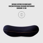 Casa si Gradina - Textile si covoare - Perne si pilote - Perne - Set 2 Perne Ortopedice Linomag®, Perna lombara completa & Perna sezut suport coccis din spuma cu memorie, Negru - Infinity.ro