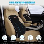 Casa si Gradina - Textile si covoare - Perne si pilote - Perne - Perna lombara completa Linomag, Suport lombar pentru scaun de birou sau masina, Spuma cu memorie, Negru, 44 x 40 x 13cm - Infinity.ro