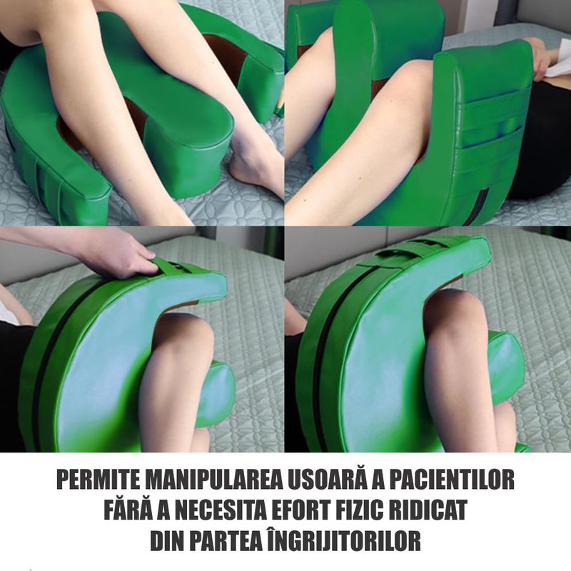 Casa si Gradina - Textile si covoare - Perne si pilote - Perne - Perna intoarcere pacienti imobilizati Linomag®, rotire 180°, banda fixare, maner, impermeabila, Verde - Infinity.ro