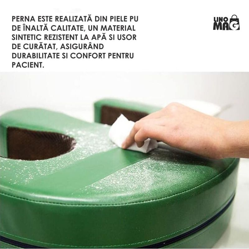 Casa si Gradina - Textile si covoare - Perne si pilote - Perne - Perna intoarcere pacienti imobilizati Linomag®, rotire 180°, banda fixare, maner, impermeabila, Verde - Infinity.ro