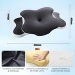 Casa si Gradina - Textile si covoare - Perne si pilote - Perne - Perna Ortopedica Cervicala pentru dormit Linomag®, Spuma cu Memorie, Husa lavabila, Alb/Negru, 65 x 40 x 14 cm - Infinity.ro