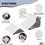 Casa si Gradina - Textile si covoare - Perne si pilote - Perne - Set 4 Perne Ortopedice Reglabile Linomag®, Spuma memorie, Suport complet, Husa lavabila, Alb/Gri inchis - Infinity.ro