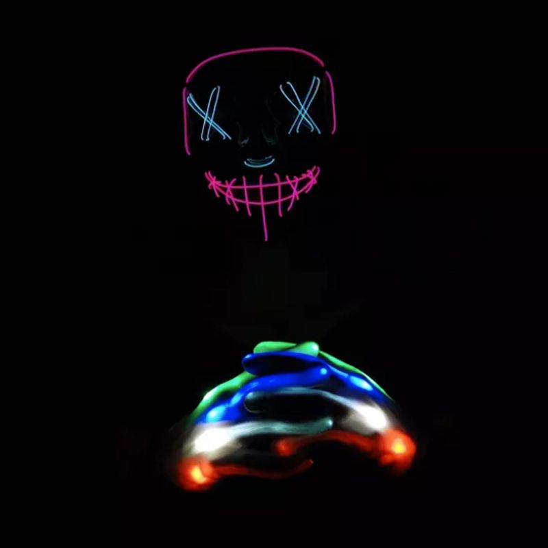 Casa si Gradina - Decoratiuni - Decoratiuni petrecere - Masti si costume carnaval - Manusi LED pentru adulti, Linomag®, 5 culori / 6 moduri de iluminare, Multicolor - Infinity.ro