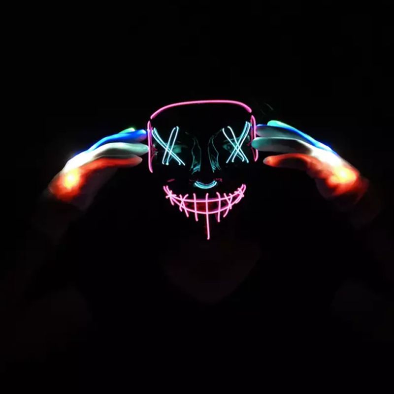 Casa si Gradina - Decoratiuni - Decoratiuni petrecere - Masti si costume carnaval - Manusi LED pentru adulti, Linomag®, 5 culori / 6 moduri de iluminare, Multicolor - Infinity.ro