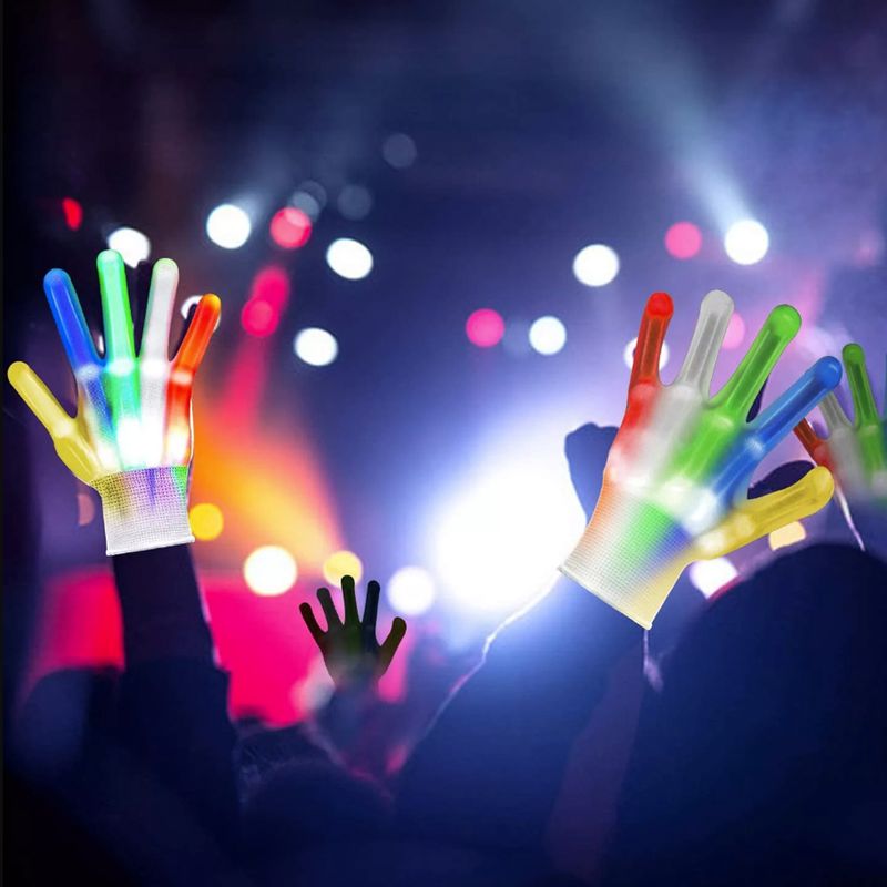 Casa si Gradina - Decoratiuni - Decoratiuni petrecere - Masti si costume carnaval - Manusi LED pentru adulti, Linomag®, 5 culori / 6 moduri de iluminare, Multicolor - Infinity.ro