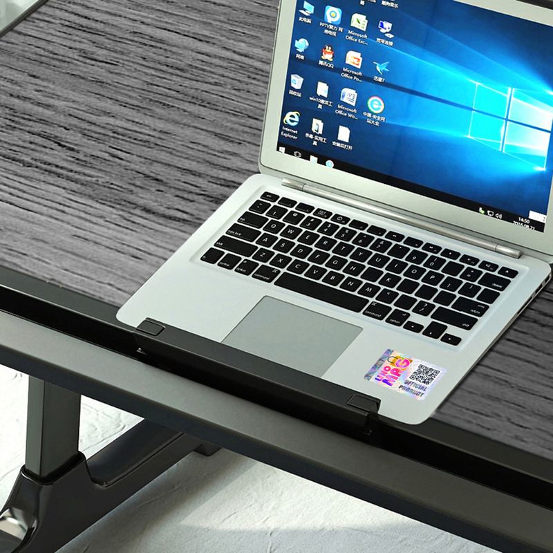 Laptop, Telefoane si Tablete - Laptopuri si accesorii - Accesorii Laptop - Standuri/Coolere notebook - Stand laptop tip masuta Linomag®, reglabil, pliabil, suport carte/tableta, sertar, 60x40cmx27cm, Negru/Gri - Infinity.ro
