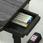 Laptop, Telefoane si Tablete - Laptopuri si accesorii - Accesorii Laptop - Standuri/Coolere notebook - Stand laptop tip masuta Linomag®, reglabil, pliabil, suport carte/tableta, sertar, 60x40cmx27cm, Negru/Gri - Infinity.ro