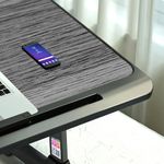 Laptop, Telefoane si Tablete - Laptopuri si accesorii - Accesorii Laptop - Standuri/Coolere notebook - Stand laptop tip masuta Linomag®, reglabil, pliabil, suport carte/tableta, sertar, 60x40cmx27cm, Negru/Gri - Infinity.ro