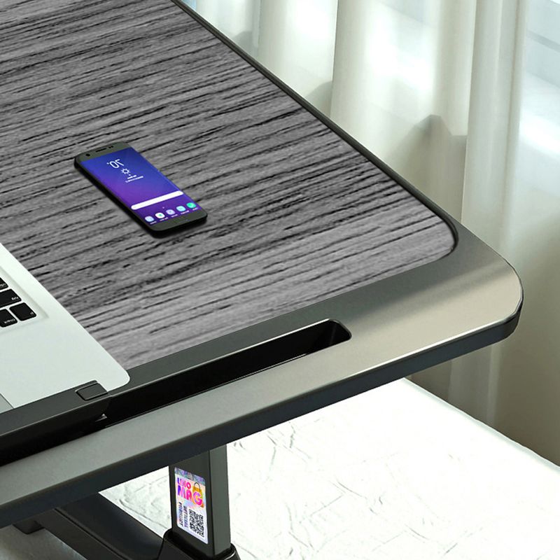 Laptop, Telefoane si Tablete - Laptopuri si accesorii - Accesorii Laptop - Standuri/Coolere notebook - Stand laptop tip masuta Linomag®, reglabil, pliabil, suport carte/tableta, sertar, 60x40cmx27cm, Negru/Gri - Infinity.ro