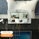 Laptop, Telefoane si Tablete - Laptopuri si accesorii - Accesorii Laptop - Standuri/Coolere notebook - Stand laptop tip masuta, reglabil, pliabil, 60x40cm, suport carte/tableta, sertar depozitare, Negru cu insertii aurii - Infinity.ro