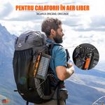 Laptop, Telefoane si Tablete - Telefoane mobile si accesorii - Accesorii Telefoane - Baterii externe - Baterie Externa Solara Linomag®, Power Bank 30000 mAh, 4 porturi, Wireless, Busola & Lanterna, Waterproof, Negru/Oranj - Infinity.ro