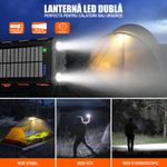 Laptop, Telefoane si Tablete - Telefoane mobile si accesorii - Accesorii Telefoane - Baterii externe - Baterie Externa Solara Linomag®, Power Bank 30000 mAh, 4 porturi, Wireless, Busola & Lanterna, Waterproof, Negru/Oranj - Infinity.ro