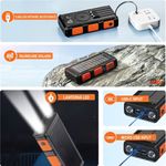 Laptop, Telefoane si Tablete - Telefoane mobile si accesorii - Accesorii Telefoane - Baterii externe - Baterie Externa Solara Linomag®, Power Bank 30000 mAh, 4 porturi, Wireless, Busola & Lanterna, Waterproof, Negru/Oranj - Infinity.ro