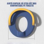 Jucarii, Copii si Bebe - Igiena si ingrijire - Baia bebelusului - Olite si reductoare WC - Reductor WC Copii cu Manere, Antiderapant, 1-8 ani, Pentru majoritatea vaselor de toaleta, Albastru Inchis, Galben - Infinity.ro