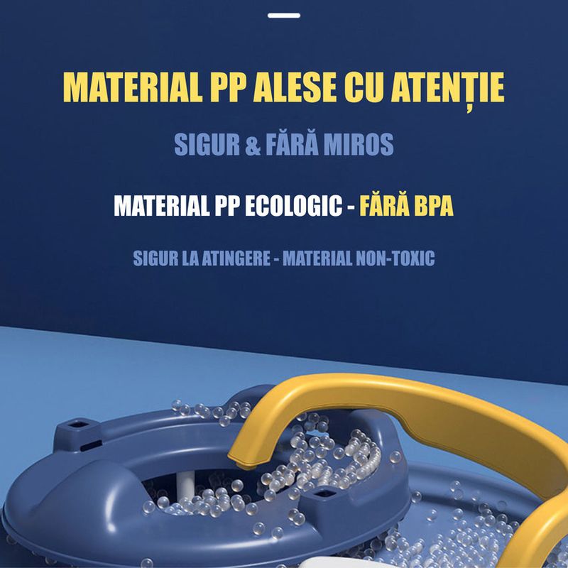 Jucarii, Copii si Bebe - Igiena si ingrijire - Baia bebelusului - Olite si reductoare WC - Reductor WC Copii cu Manere, Antiderapant, 1-8 ani, Pentru majoritatea vaselor de toaleta, Albastru Inchis, Galben - Infinity.ro