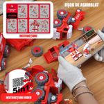 Jucarii, Copii si Bebe - Jucarii si jocuri - Vehicule si jucarii cu telecomanda - Roboti de jucarie - Robot Transformer 5 in 1 Pompieri Linomag®, masini, surubelnita inclusa, +3 ani, rosu, 31.5x15.7x21.5cm - Infinity.ro