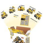 Jucarii, Copii si Bebe - Jucarii si jocuri - Vehicule si jucarii cu telecomanda - Roboti de jucarie - Robot Transformer 5 in 1 Constructii Linomag®, utilaje, surubelnita inclusa, +3 ani, galben, 29x15.7x23cm - Infinity.ro