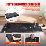 Ingrijire personala si Cosmetice - Sanatate si wellness - Articole wellness - Incalzitoare corporale - Termocuverta Sauna 2 Zone Infrarosu LINOMAG®, 10 folii, Detox, Ardere grasimi, 35-80°C, 180x80cm, Negru - Infinity.ro