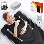 Ingrijire personala si Cosmetice - Sanatate si wellness - Articole wellness - Incalzitoare corporale - Termocuverta Sauna 2 Zone Infrarosu LINOMAG®, 10 folii, Detox, Ardere grasimi, 35-80°C, 180x80cm, Negru - Infinity.ro