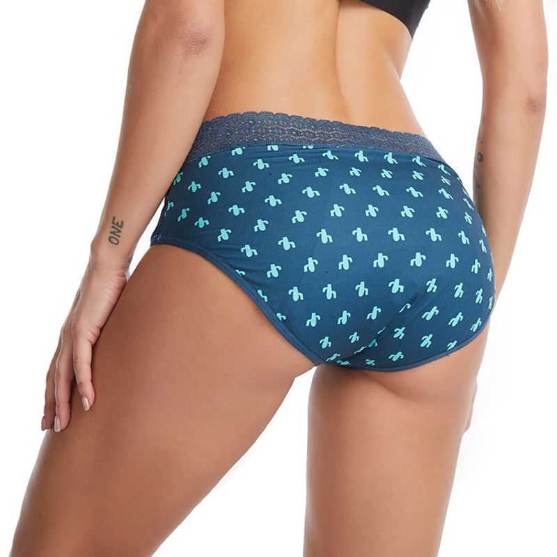 Fashion, accesorii si bijuterii - Femei - Lenjerie si pijamale femei - Lenjerie intima femei - Chiloti Menstruali Multicolori - Model Cactus - Verde - Model Cactus, M - Infinity.ro