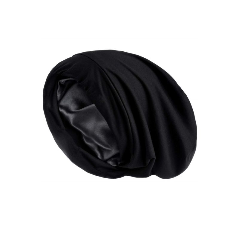 Fashion, accesorii si bijuterii - Femei - Accesorii femei - Accesorii pentru par femei - Boneta de noapte pentru protectie par cu interior din satin, Negru - Negru - Infinity.ro