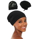 Fashion, accesorii si bijuterii - Femei - Accesorii femei - Accesorii pentru par femei - Boneta de noapte pentru protectie par cu interior din satin, Negru - Negru - Infinity.ro