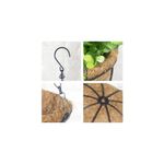 Casa si Gradina - Gradinarit si plante - Plante si ghivece - Ghivece si suporturi - Cos suspendat pentru flori, maro, otel + fibra nuca de cocos, cu lant si carlig, 25cm - Infinity.ro