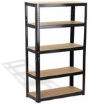 Casa si Gradina - Constructii - Depozitare, transport si protectie - Rafturi, fisete si vestiare - Raft Negru 120Wx45Dx180Hcm pentru depozitare din otel - Infinity.ro