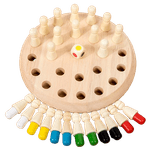 Jucarii, Copii si Bebe - Jucarii si jocuri - Jucarii & jocuri educative - Jocuri si jucarii educative - Joc memorie din lemn din lemn cu pioni colorati, Memory Chess, 3 ani+, EduJucarii - Infinity.ro