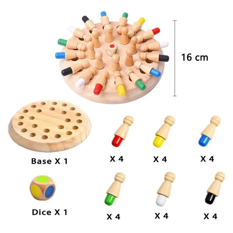 Jucarii, Copii si Bebe - Jucarii si jocuri - Jucarii & jocuri educative - Jocuri si jucarii educative - Joc memorie din lemn din lemn cu pioni colorati, Memory Chess, 3 ani+, EduJucarii - Infinity.ro