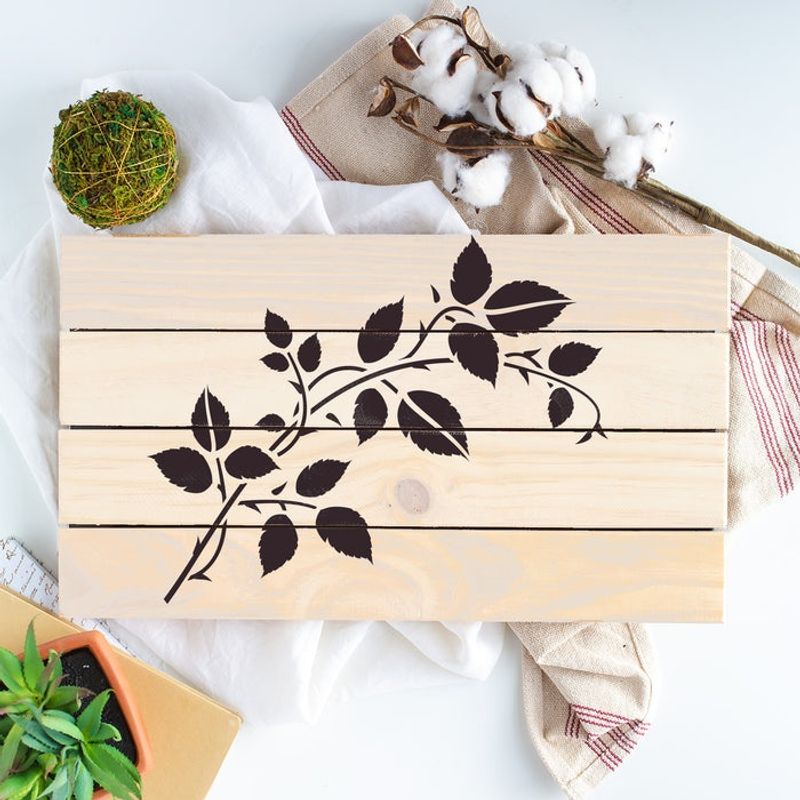 Casa si Gradina - Decoratiuni - DIY - Sabloane decorative pereti - Sablon Perete vopsire, tencuiala 0.7mm Vine Stencil Refolosibil, model MXSP7168, 100 x 100 mm - Infinity.ro