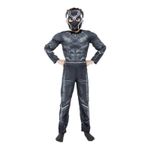 Jucarii, Copii si Bebe - Jucarii si jocuri - Jucarii de rol - Masti si costume copii - Costum Black Panther KidMania® cu muschi si masca pentru copii 5-7 ani 110-120 cm - Infinity.ro