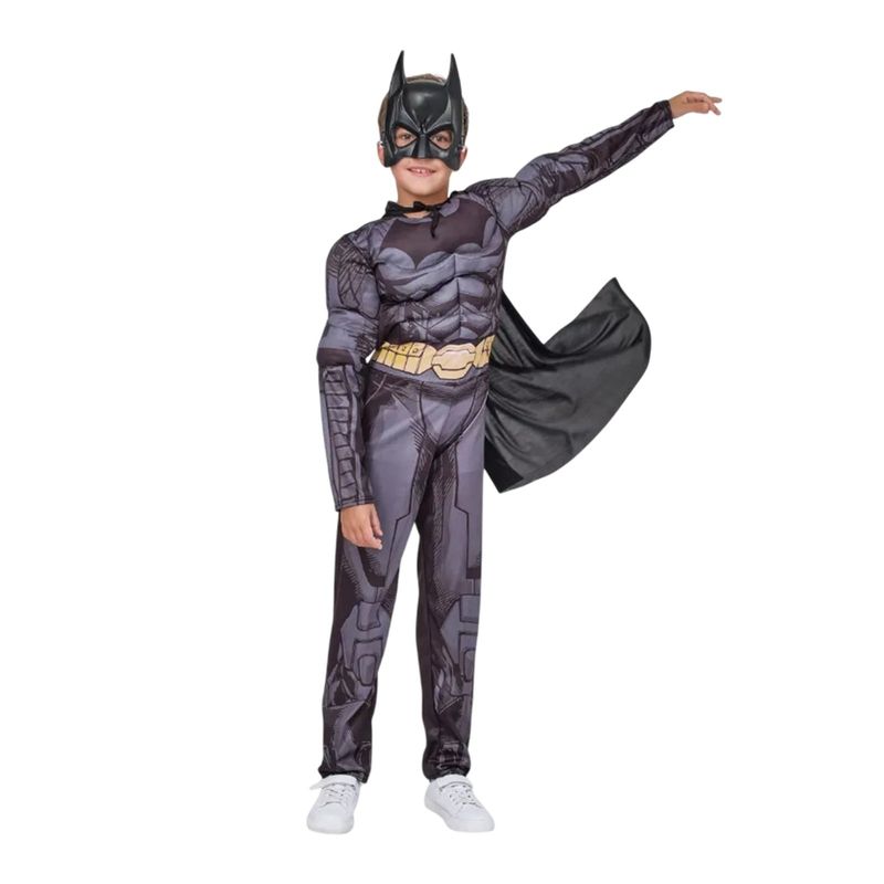 Jucarii, Copii si Bebe - Jucarii si jocuri - Jucarii de rol - Masti si costume copii - Costum Batman KidMania® cu muschi si masca pentru copii 5-7 ani 110-120 cm - Infinity.ro