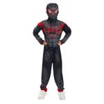 Jucarii, Copii si Bebe - Jucarii si jocuri - Jucarii de rol - Masti si costume copii - Costum Spiderman negru KidMania® cu muschi pentru copii 3-5 ani 90-110 cm - Infinity.ro