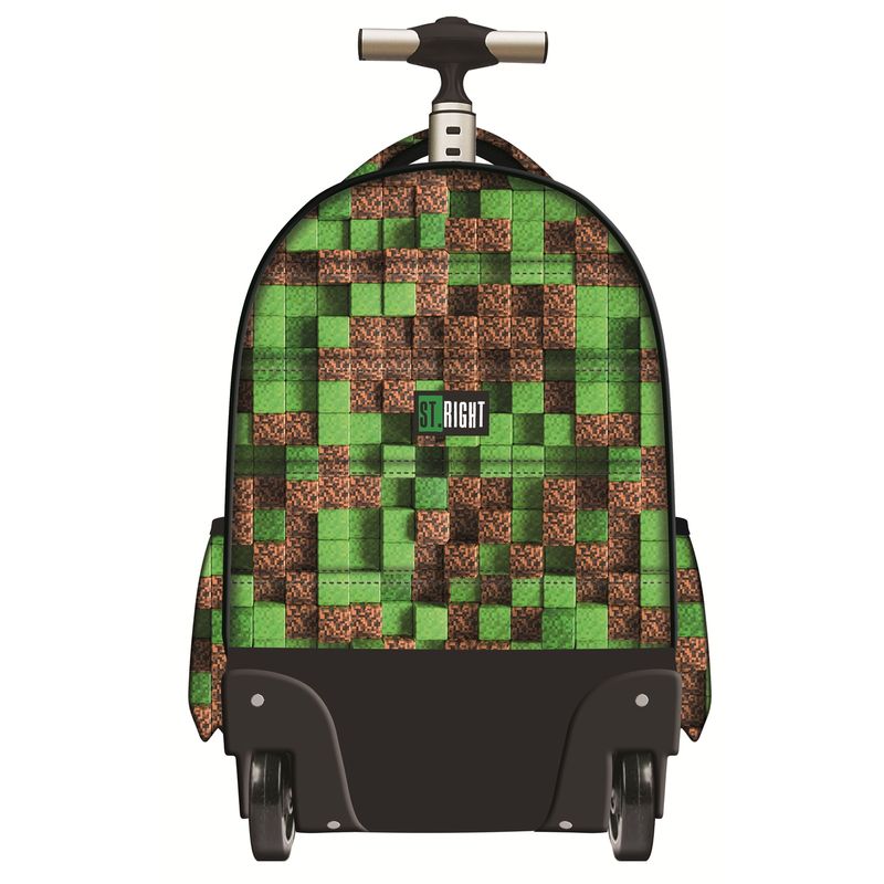 Carti si Birotica - Rechizite - Rucsacuri si genti scolare - Ghiozdan Troler ST.Right, colectia Pixel Cubes, TB01, roti silicon, 44x32x25 cm - Infinity.ro