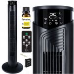 Electronice si Electrocasnice - Climatizare si sisteme de incalzire - Aparate racire aer - Ventilatoare - Ventilator turn Carruzzo cu telecomanda, 45 W, temporizator, rezervor pentru uleiuri aromate cu ulei inclus, negru - Infinity.ro